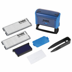 Штамп самонаборный 5-стр, оттиск 82&times;25 мм, синий, TRODAT 4925, корпус СИНИЙ, КАССЫ В КОМПЛЕКТЕ, 53404
