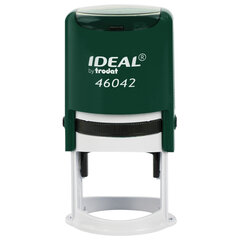 Оснастка для печатей оттиск D=42 мм, синий, TRODAT IDEAL 46042, корпус ИЗУМРУД, крышка, подушка,191407