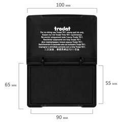 Штемпельная подушка TRODAT 9051 90&times;50 мм, ЧЕРНАЯ, 191020
