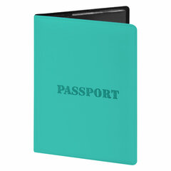 Обложка для паспорта, мягкий полиуретан, &laquo;PASSPORT&raquo;, цвет &laquo;тиффани&raquo;, STAFF, 238404
