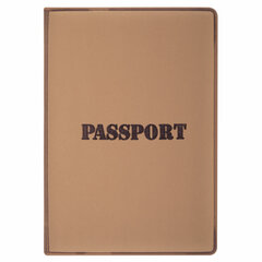 Обложка для паспорта, мягкий полиуретан, &laquo;PASSPORT&raquo;, коричневая, STAFF, 238406