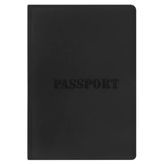 Обложка для паспорта, мягкий полиуретан, &laquo;PASSPORT&raquo;, черная, STAFF, 238407