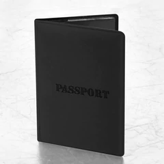 Обложка для паспорта, мягкий полиуретан, &laquo;PASSPORT&raquo;, черная, STAFF, 238407