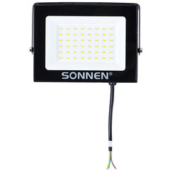 Прожектор светодиодный 50 Вт, 6500 К, 4000 Лм, 50 м2, IP65, 176&times;123&times;26 мм, черный, SONNEN, 238414