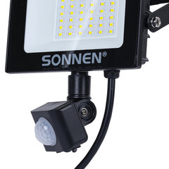 Прожектор светодиодный с датчиком движения 20 Вт, 6500 К, 1600 Лм, 20 м2, IP65, 122&times;146&times;51 мм, черный, SONNEN, 238416