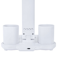 Настольная лампа-светильник беспроводная SONNEN PT-203, органайзер, дисплей, 6 в 1, LED 7 Вт, белый, 238497