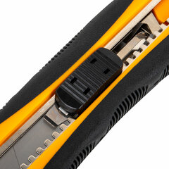 Нож универсальный мощный, 25 мм, BRAUBERG EXTRA-DL, с двумя фиксаторами, резиновые вставки, 238732