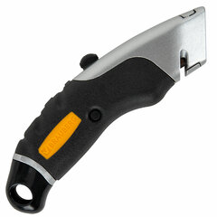 Нож универсальный мощный алюминиевый BRAUBERG &laquo;Heavy duty M&raquo;, автофиксатор, резиновые вставки, 238736