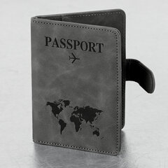 Обложка для паспорта и документов с защитой от считывания, 9 карманов, магнит, экокожа, серо-голубая, BRAUBERG, 238756
