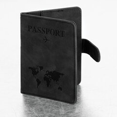 Обложка для паспорта и документов с защитой от считывания, 9 карманов, магнит, экокожа, черная, BRAUBERG, 238757