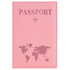 Обложка для паспорта &laquo;Passport map&raquo;, экокожа soft-touch, розовая, STAFF, 238759