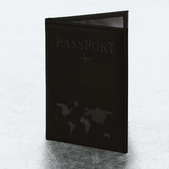 Обложка для паспорта &laquo;Passport map&raquo;, экокожа soft-touch, черная, STAFF, 238760