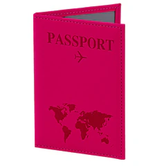 Обложка для паспорта &laquo;Passport map&raquo;, экокожа soft-touch, малиновая, STAFF, 238761
