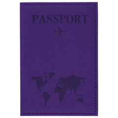 Обложка для паспорта &laquo;Passport map&raquo;, экокожа soft-touch, фиолетовая, STAFF, 238762