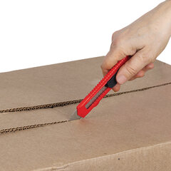 Нож канцелярский 18 мм КОМПЛЕКТ &laquo;2 шт. + 1 шт. В ПОДАРОК&raquo;, фиксатор, блистер, STAFF EVERYDAY, 238769