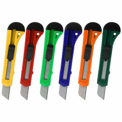 Нож канцелярский 18 мм КОМПЛЕКТ &laquo;5 шт. + 1 шт. В ПОДАРОК&raquo;, фиксатор, блистер, STAFF EVERYDAY, 238770