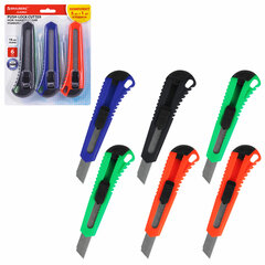 Нож канцелярский 18 мм, КОМПЛЕКТ &laquo;5 шт. + 1 шт. В ПОДАРОК&raquo;, фиксатор, блистер, BRAUBERG &laquo;Classic&raquo;, 238773