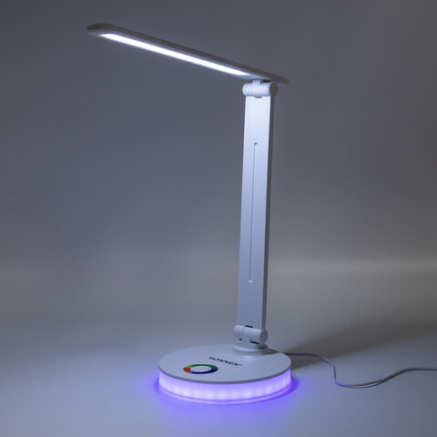 Настольная лампа светильник ночник SONNEN RG-001, LED, 6 Вт, 3 режима, RGB подсветка, белый, 238774