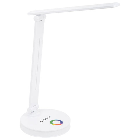 Настольная лампа светильник ночник SONNEN RG-001, LED, 6 Вт, 3 режима, RGB подсветка, белый, 238774