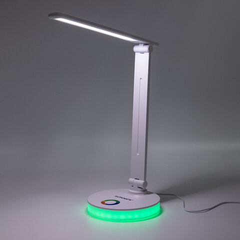 Настольная лампа светильник ночник SONNEN RG-001, LED, 6 Вт, 3 режима, RGB подсветка, белый, 238774