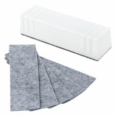 Стиратель магнитный для доски (45&times;145 мм) + 5 сменных салфеток, BRAUBERG &laquo;Standard&raquo;, цвет белый, 238792