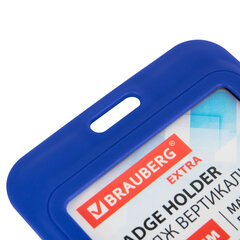 Бейдж вертикальный (85&times;54 мм), синий, МАТОВАЯ ПОВЕРХНОСТЬ, BRAUBERG EXTRA, 238814