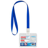 Бейдж горизонтальный (54х85 мм) на 2 карты, с лентой 45 см, ЗАЩИТА ОТ ВЛАГИ И ПЫЛИ, BRAUBERG EXTRA, 238823