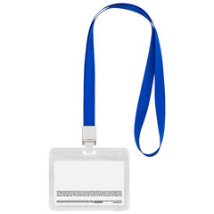 Бейдж горизонтальный (54&times;85 мм) на 2 карты, с лентой 45 см, ЗАЩИТА ОТ ВЛАГИ И ПЫЛИ, BRAUBERG EXTRA, 238823