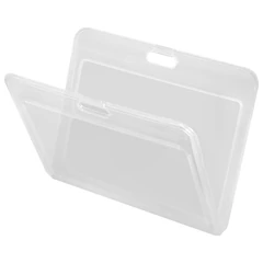 Бейдж горизонтальный (54&times;85 мм) на 2 карты, прозрачный, ЗАЩИТА ОТ ВЛАГИ И ПЫЛИ, BRAUBERG EXTRA, 238825