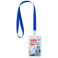 Бейдж вертикальный (85&times;54 мм) на 2 карты, с лентой 45 см, ЗАЩИТА ОТ ВЛАГИ И ПЫЛИ, BRAUBERG EXTRA, 238827