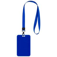 Бейдж вертикальный (85&times;54 мм), лента 45 см с карабином, СЛАЙДЕР, синий, BRAUBERG EXTRA, 238830