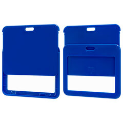 Бейдж горизонтальный (54&times;85 мм), лента 45 см с карабином, СЛАЙДЕР, синий, BRAUBERG EXTRA, 238833