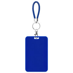 Бейдж вертикальный (85&times;54 мм), петля с карабином, СЛАЙДЕР, синий, BRAUBERG EXTRA, 238836