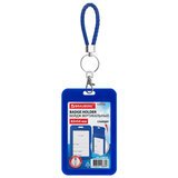 Бейдж вертикальный (85х54 мм), петля с карабином, СЛАЙДЕР, синий, BRAUBERG EXTRA, 238836