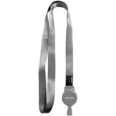 Держатель-рулетка для бейджей 70 см, с лентой 45 см, серый, BRAUBERG EXTRA, 238839