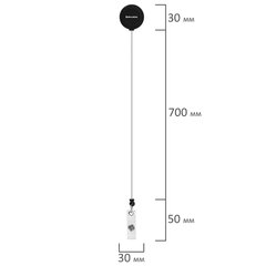 Бейдж вертикальный (85&times;54 мм), с рулеткой 70 см с клипом, СЛАЙДЕР, черный, BRAUBERG EXTRA, 238845