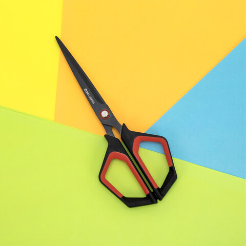 Ножницы BRAUBERG "Super special", 170 мм, черные, 3-сторонняя заточка, тефлоновое покрытие, 238848 - фото 9