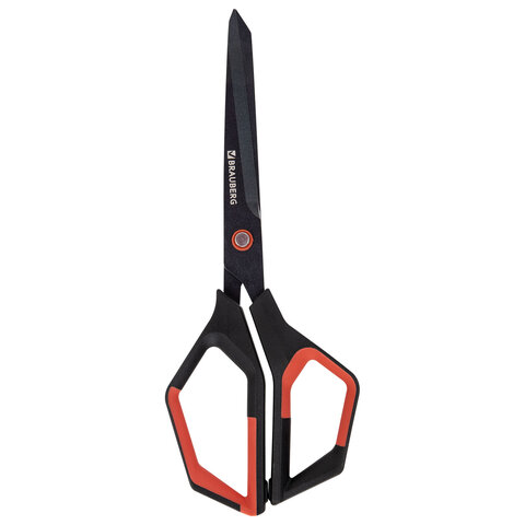 Ножницы BRAUBERG "Super special", 220 мм, черные, 3-сторонняя заточка, тефлоновое покрытие, 238849 - фото 2