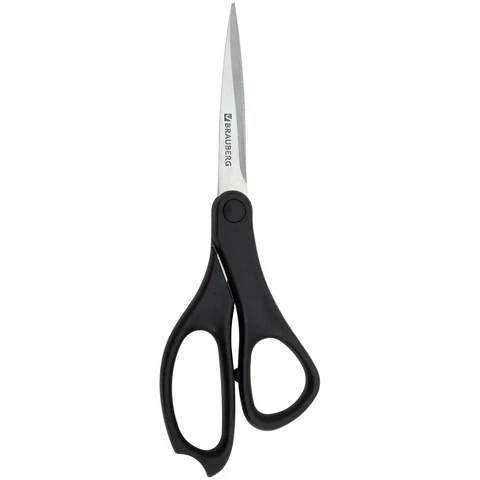 Ножницы BRAUBERG "NUMBER ONE", 210 мм, черные, 3-сторонняя заточка, эргономичные ручки, 238850 - фото 2