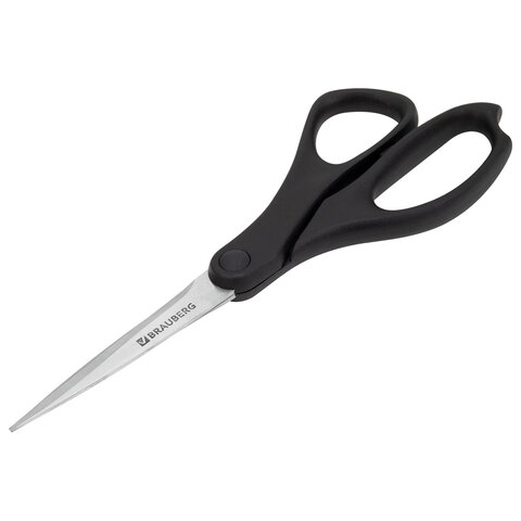 Ножницы BRAUBERG "NUMBER ONE", 210 мм, черные, 3-сторонняя заточка, эргономичные ручки, 238850 - фото 3