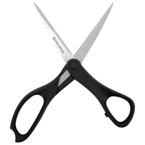 Ножницы BRAUBERG "NUMBER ONE", 210 мм, черные, 3-сторонняя заточка, эргономичные ручки, 238850 - фото 6