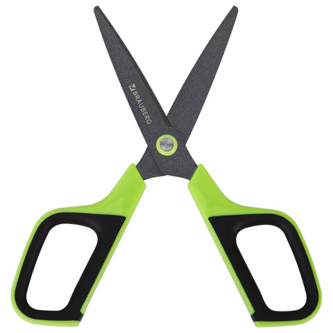 Ножницы BRAUBERG "JET Special", салатовые, 175 мм, 3-х сторонняя заточка, тефлоновое покрытие,238851