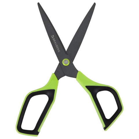 Ножницы BRAUBERG "JET Special", салатовые, 210 мм, 3-х сторонняя заточка, тефлоновое покрытие,238852