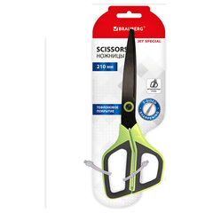 Ножницы BRAUBERG &laquo;JET Special&raquo;, салатовые, 210 мм, 3-сторонняя заточка, тефлоновое покрытие, 238852