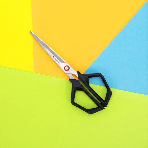 Ножницы BRAUBERG "Super black" 170 мм, черные, 3-сторонняя заточка, ручки из ABS-пластика, 238854 - фото 9