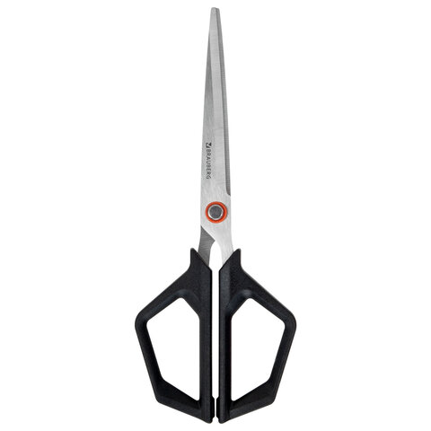 Ножницы BRAUBERG "Super black" 170 мм, черные, 3-сторонняя заточка, ручки из ABS-пластика, 238854 - фото 2