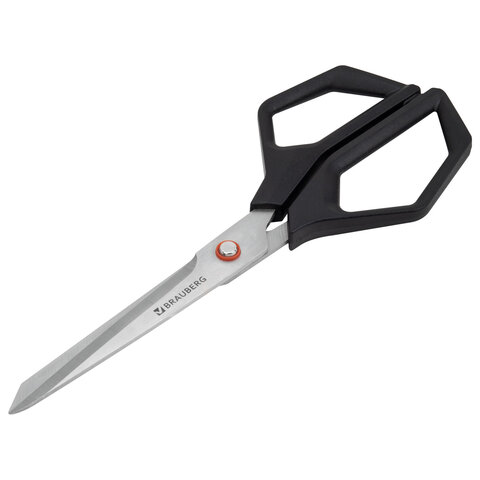 Ножницы BRAUBERG "Super black" 220 мм, черные, 3-сторонняя заточка, ручки из ABS-пластика, 238855 - фото 3