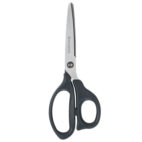 Ножницы BRAUBERG "BOMB", 210 мм, графитовый цвет, 2-х сторонняя заточка, эргономичные, 238856