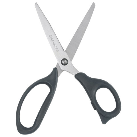 Ножницы BRAUBERG "BOMB", 210 мм, графитовый цвет, 2-х сторонняя заточка, эргономичные, 238856