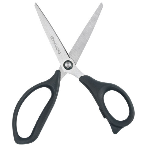 Ножницы BRAUBERG "BOMB", 170 мм, графитовый цвет, 2-х сторонняя заточка, эргономичные, 238857